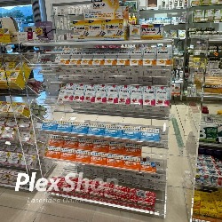 Espositore in plexiglass con ripiani inclinati per Farmacia